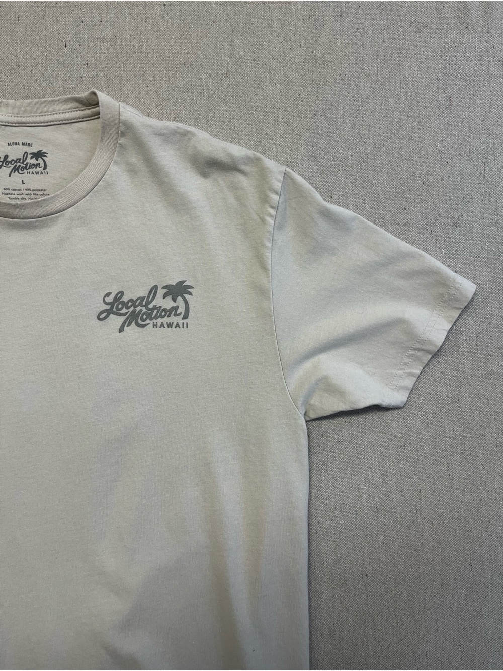 Local Motion Hawaii Graphic T Shirt Men’s Large Beige Surf Skate Tee - Picture 3 of 8